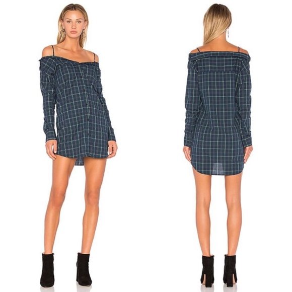 Bailey 44 Dresses & Skirts - Bailey 44 Anglin Off Mini Dress Plaid Green XS NWT